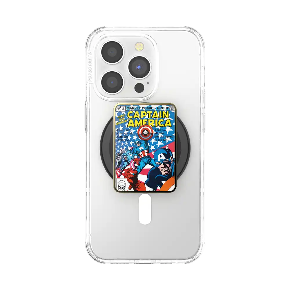 Enamel Captain America Comic Book — MagSafe PopGrip