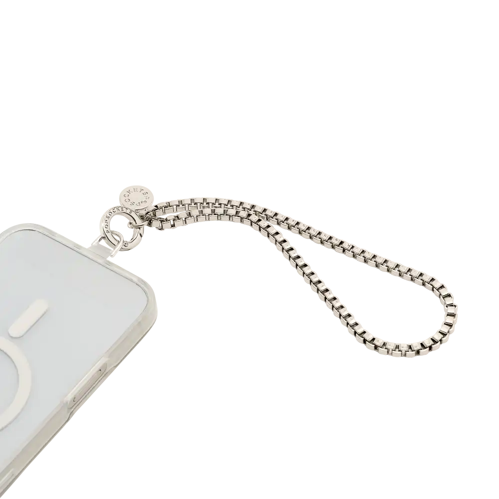 Silver Box Chain — Phone Wristlet