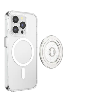 Clear Glitter Silver — MagSafe Round Base