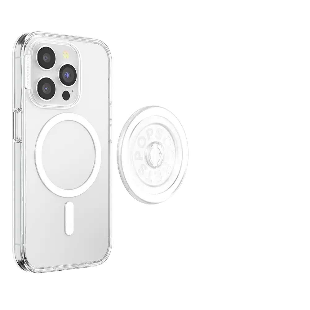 Clear Glitter Silver — MagSafe Round Base