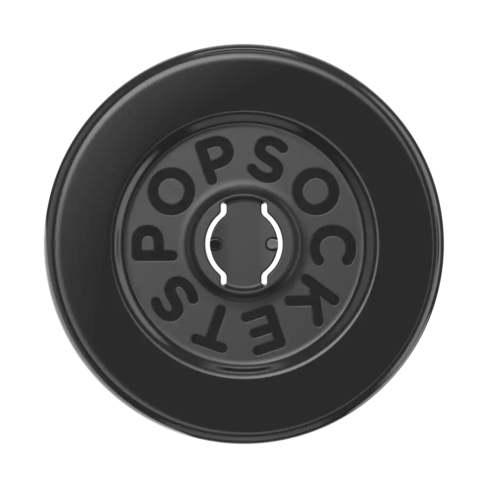 Crystal Heart Black Glitter — MagSafe PopGrip