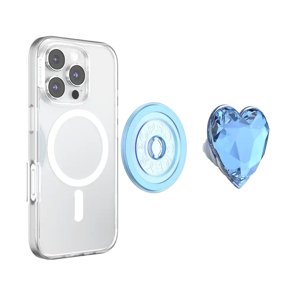 Crystal Heart Frost — MagSafe PopGrip