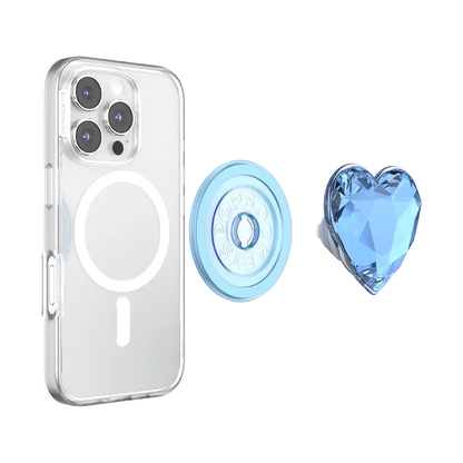 Crystal Heart Frost — MagSafe PopGrip