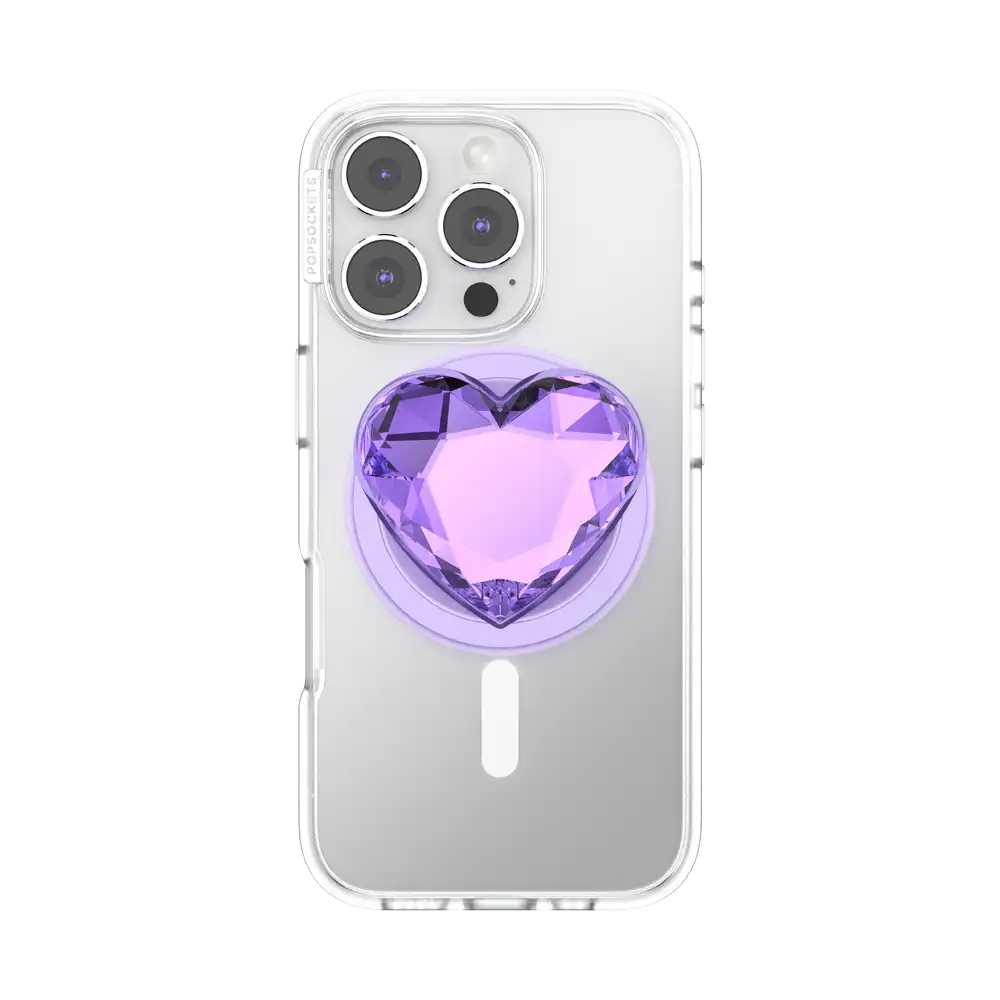 Crystal Heart Lavender — MagSafe PopGrip