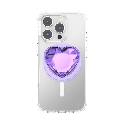Crystal Heart Lavender — MagSafe PopGrip