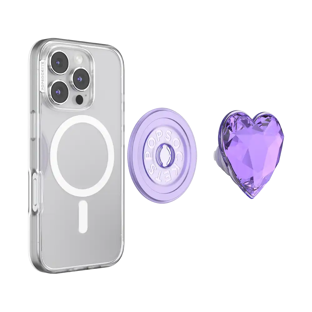 Crystal Heart Lavender — MagSafe PopGrip