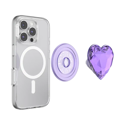 Crystal Heart Lavender — MagSafe PopGrip
