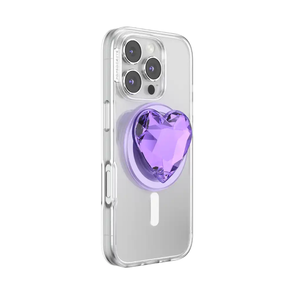 Crystal Heart Lavender — MagSafe PopGrip