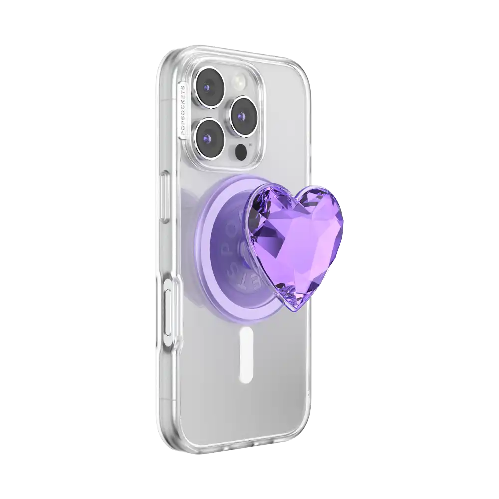 Crystal Heart Lavender — MagSafe PopGrip