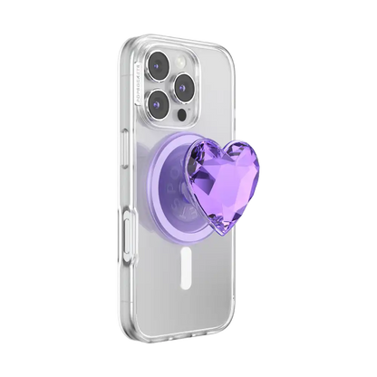 Crystal Heart Lavender — MagSafe PopGrip