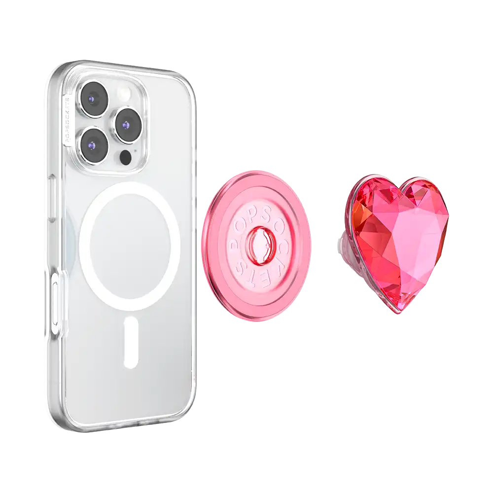 Crystal Heart Frost — MagSafe PopGrip