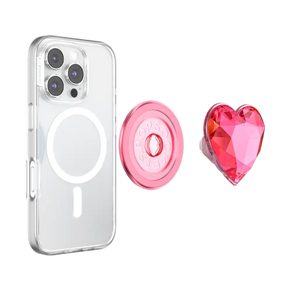 Crystal Heart Frost — MagSafe PopGrip