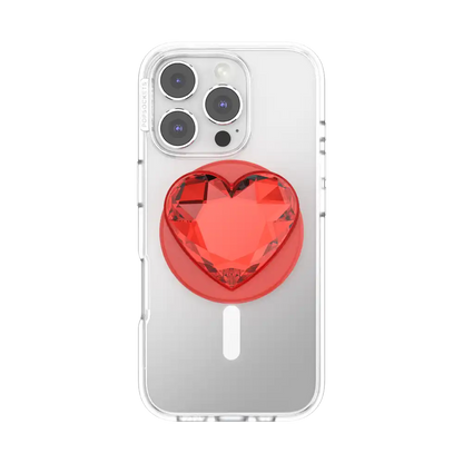 Crystal Heart Rosso — MagSafe PopGrip
