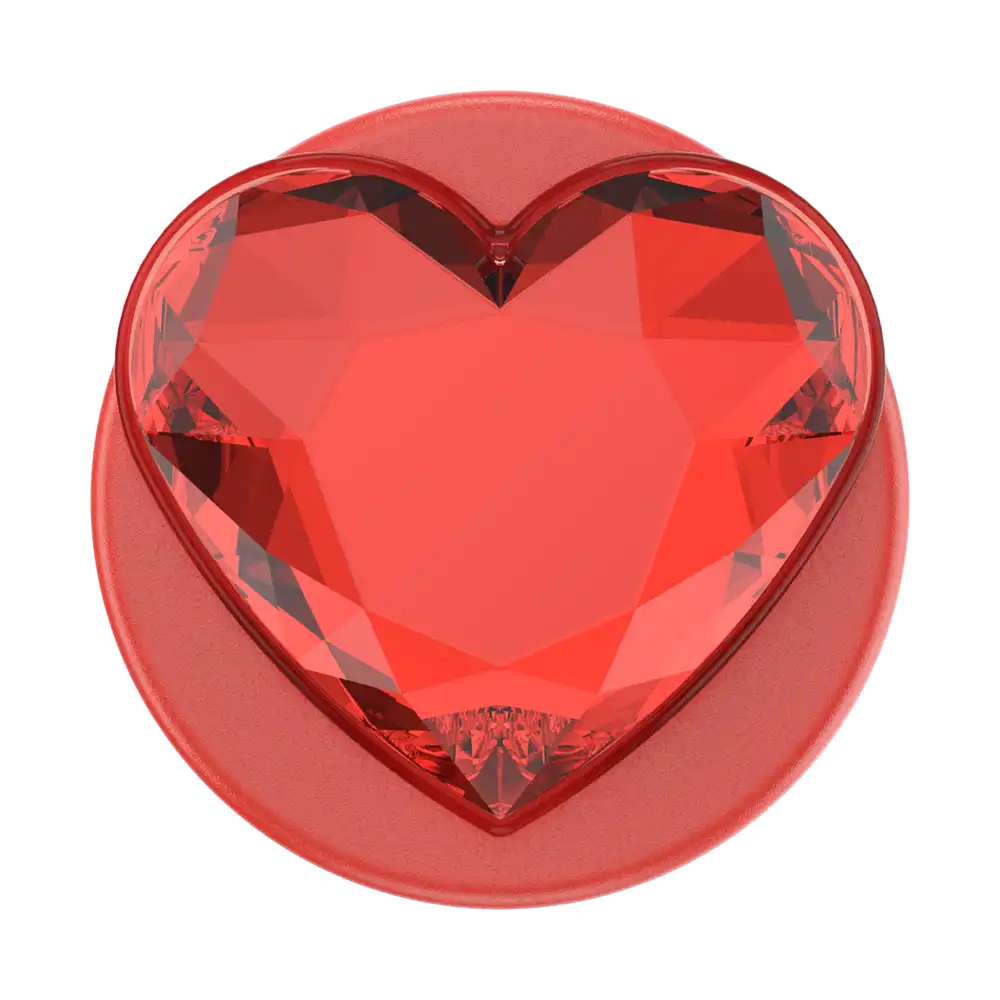 Crystal Heart Rosso — MagSafe PopGrip