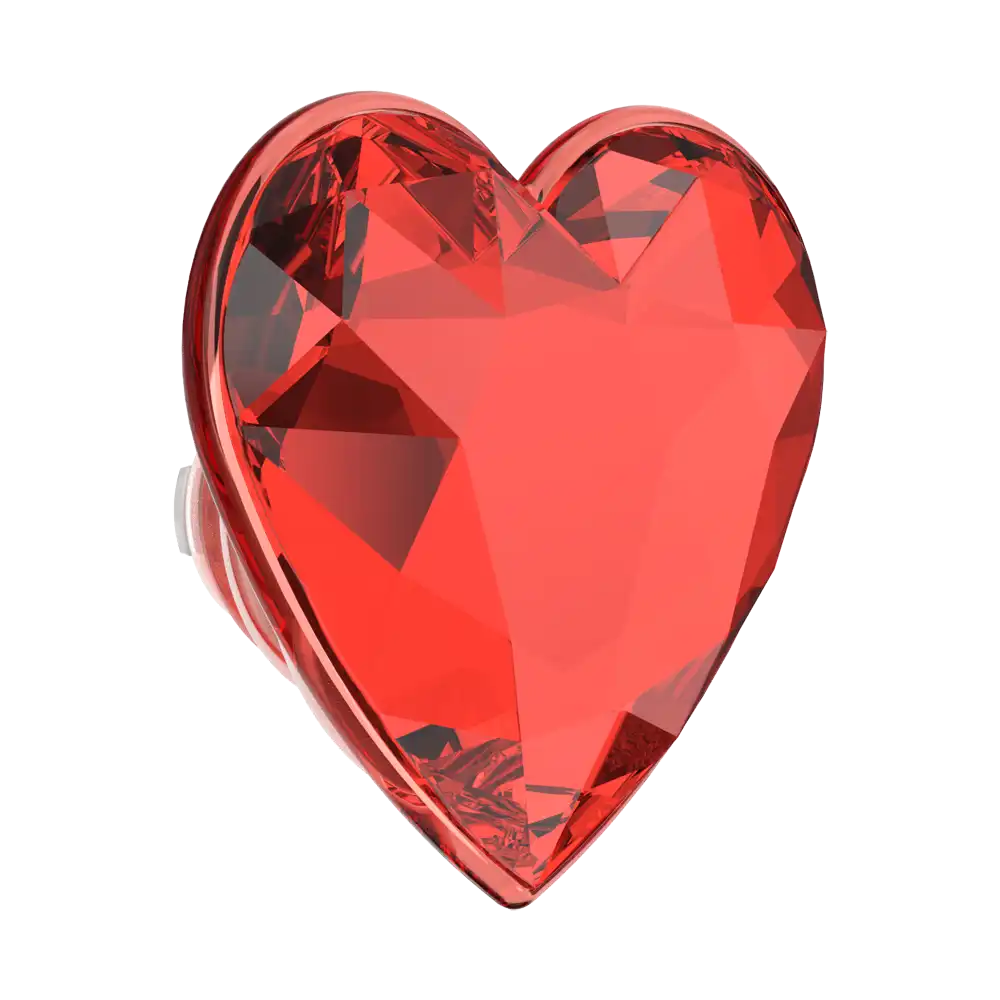 Crystal Heart Rosso — MagSafe PopGrip