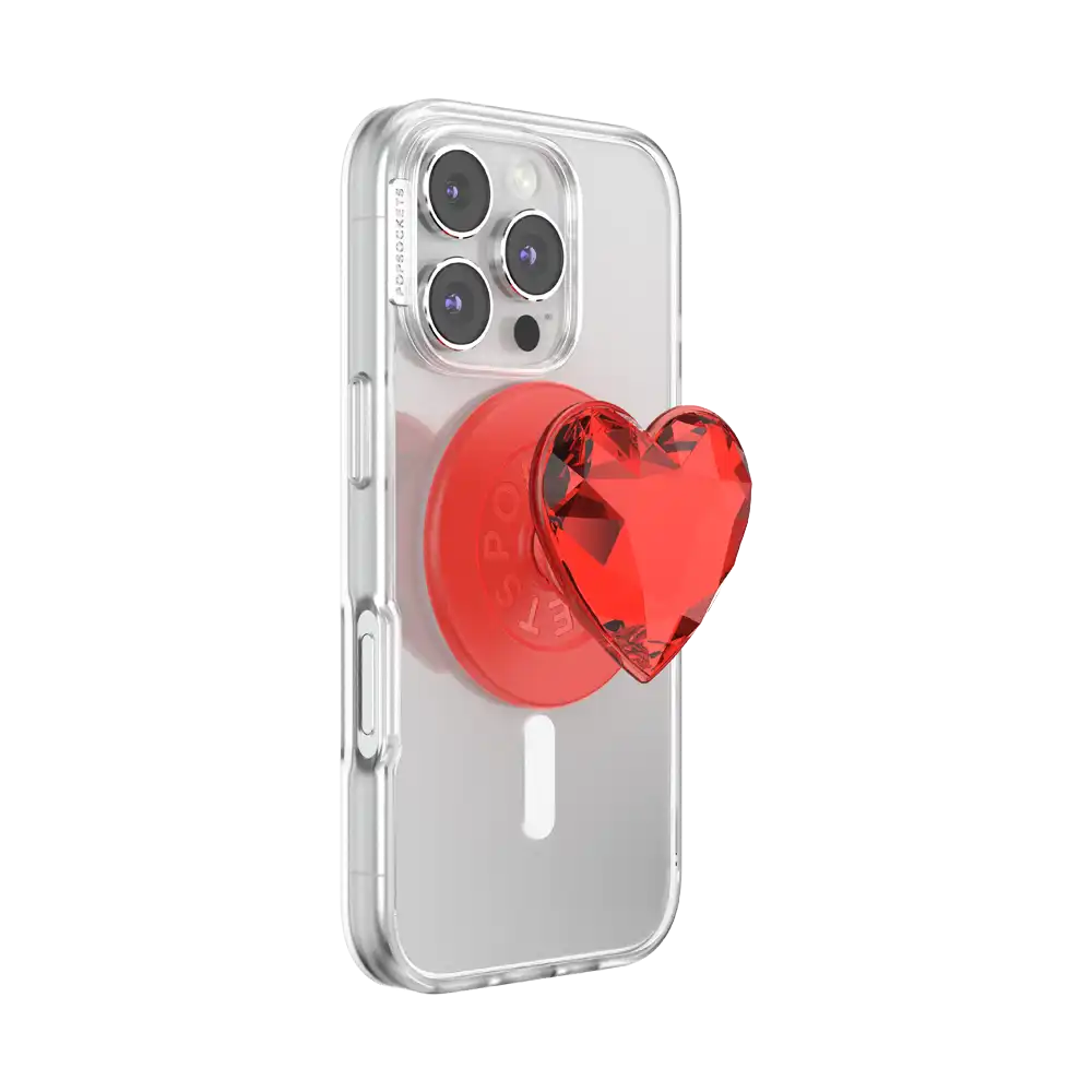 Crystal Heart Rosso — MagSafe PopGrip