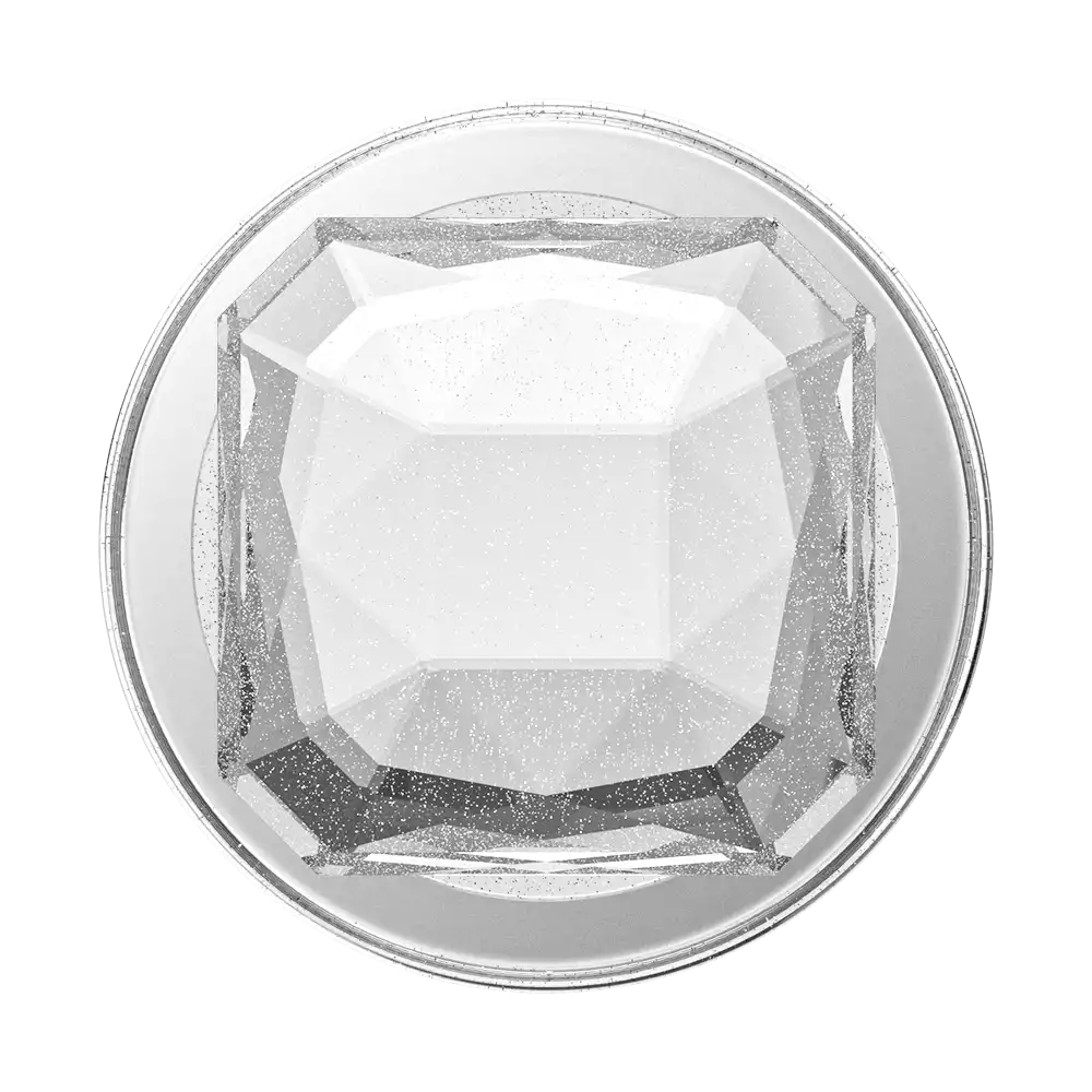 Dichroic Pillow Cut Clear Glitter — MagSafe PopGrip