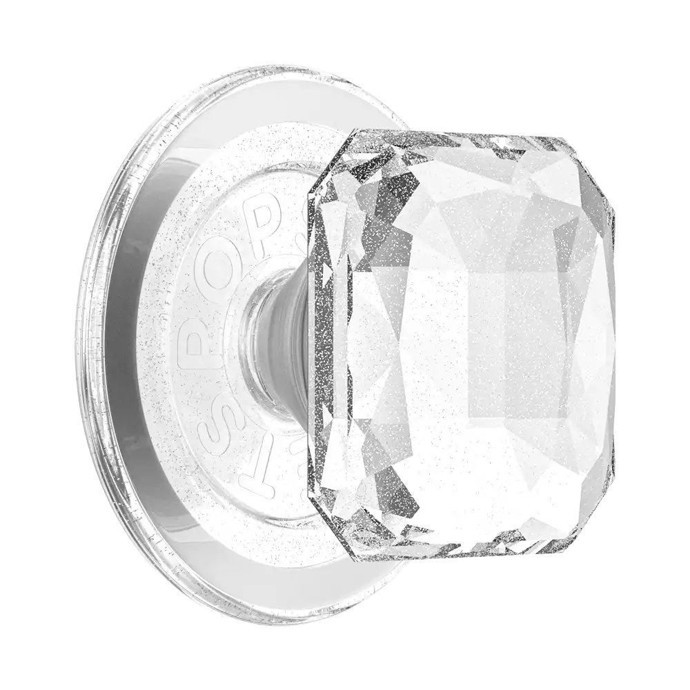 Dichroic Pillow Cut Clear Glitter — MagSafe PopGrip