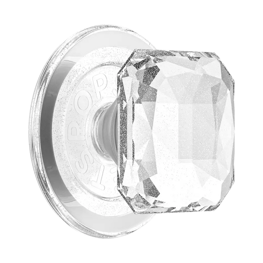 Dichroic Pillow Cut Clear Glitter — MagSafe PopGrip