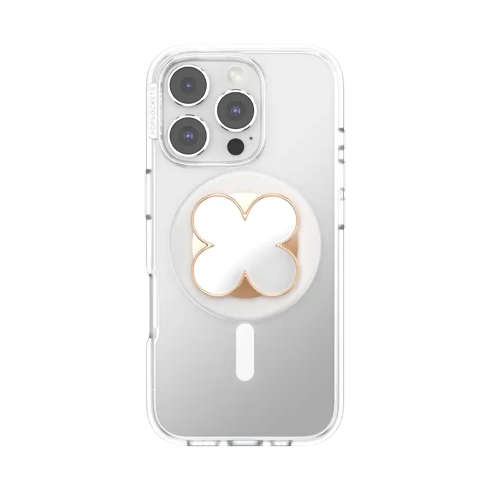 Enamel Clover Rose Gold — MagSafe PopGrip