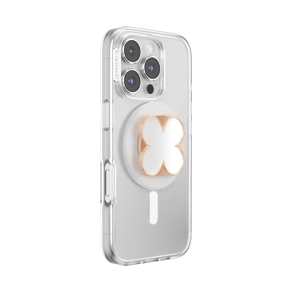 Enamel Clover Rose Gold — MagSafe PopGrip