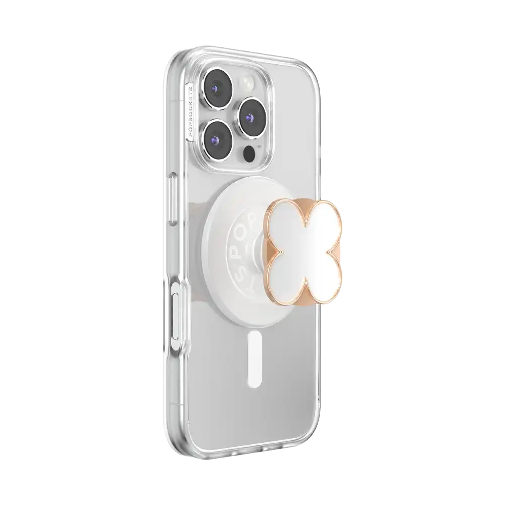 Enamel Clover Rose Gold — MagSafe PopGrip