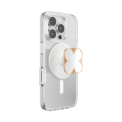 Enamel Clover Rose Gold — MagSafe PopGrip