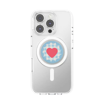 Gingham Heart — MagSafe PopGrip