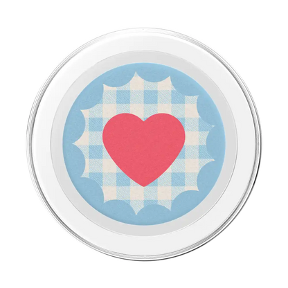 Gingham Heart — MagSafe PopGrip