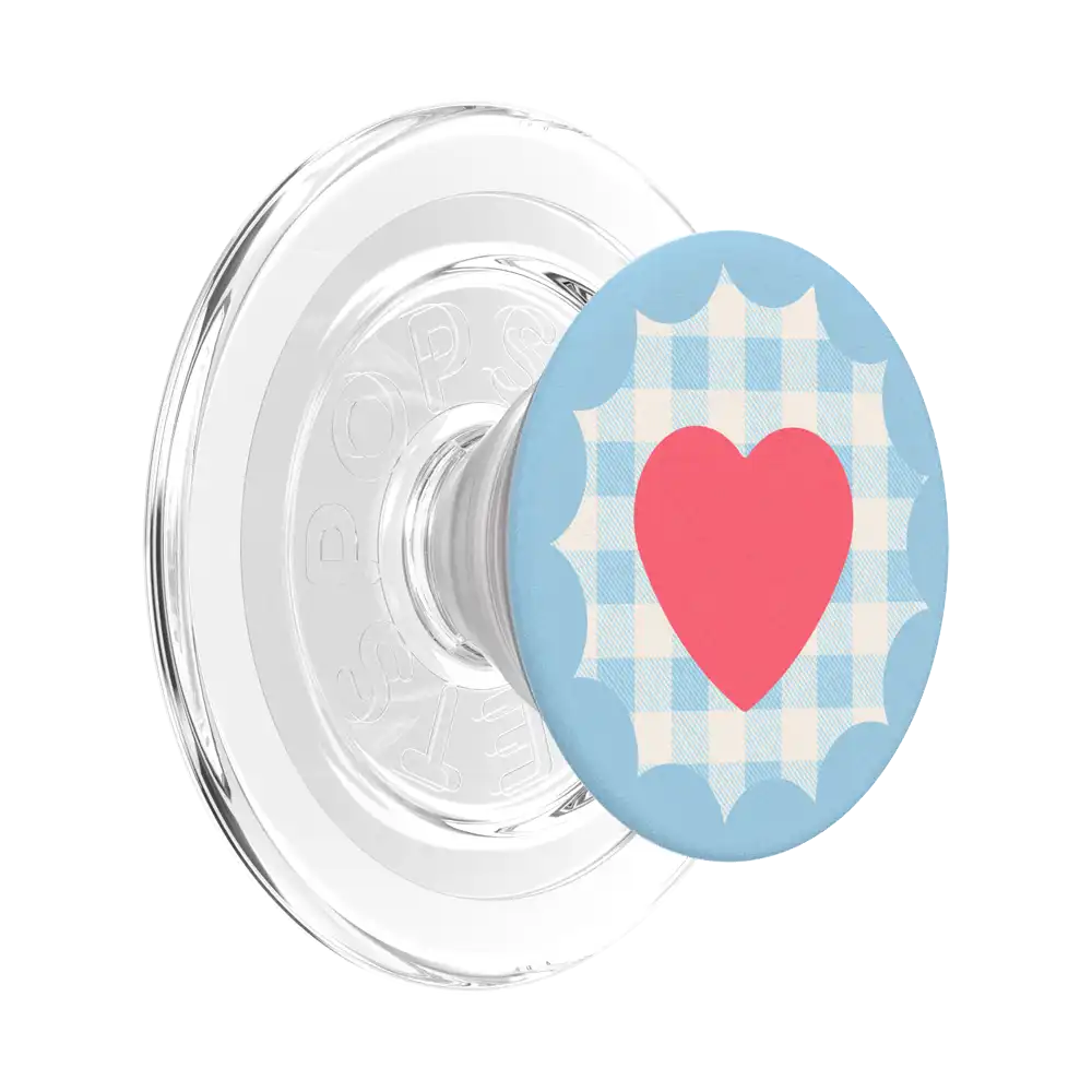 Gingham Heart — MagSafe PopGrip