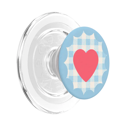 Gingham Heart — MagSafe PopGrip
