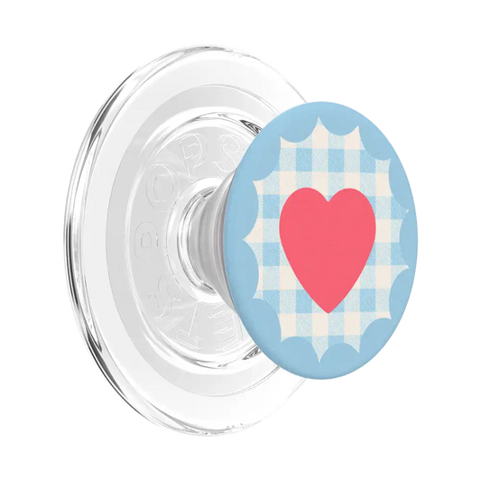 Gingham Heart — MagSafe PopGrip