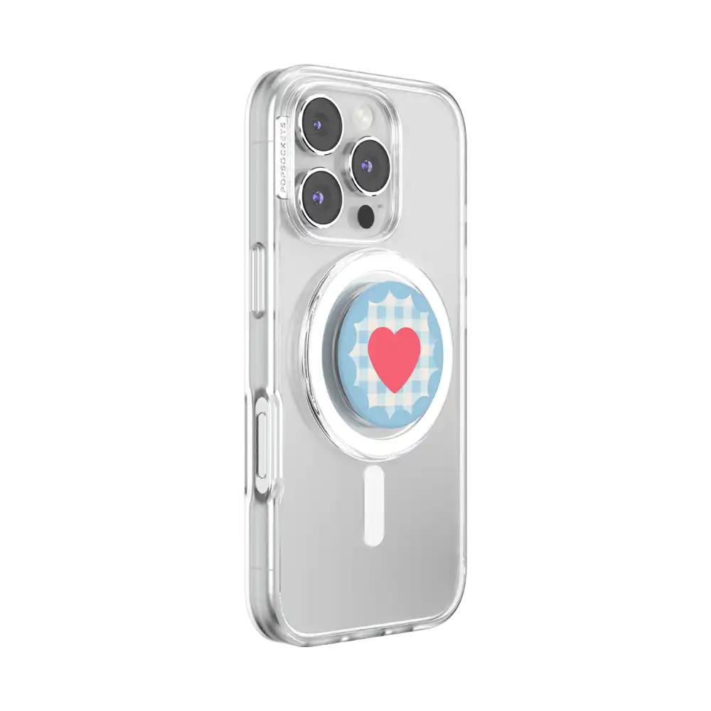 Gingham Heart — MagSafe PopGrip