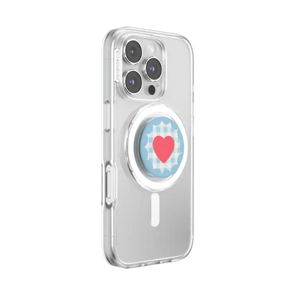 Gingham Heart — MagSafe PopGrip