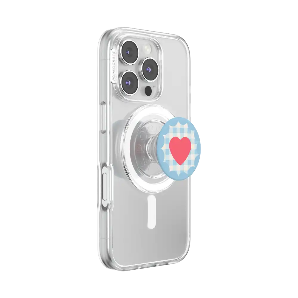 Gingham Heart — MagSafe PopGrip