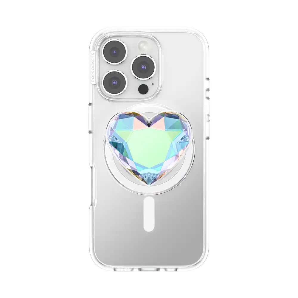 Iridescent Crystal Heart — MagSafe PopGrip