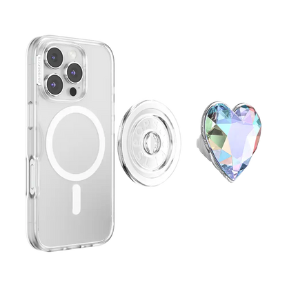 Iridescent Crystal Heart — MagSafe PopGrip