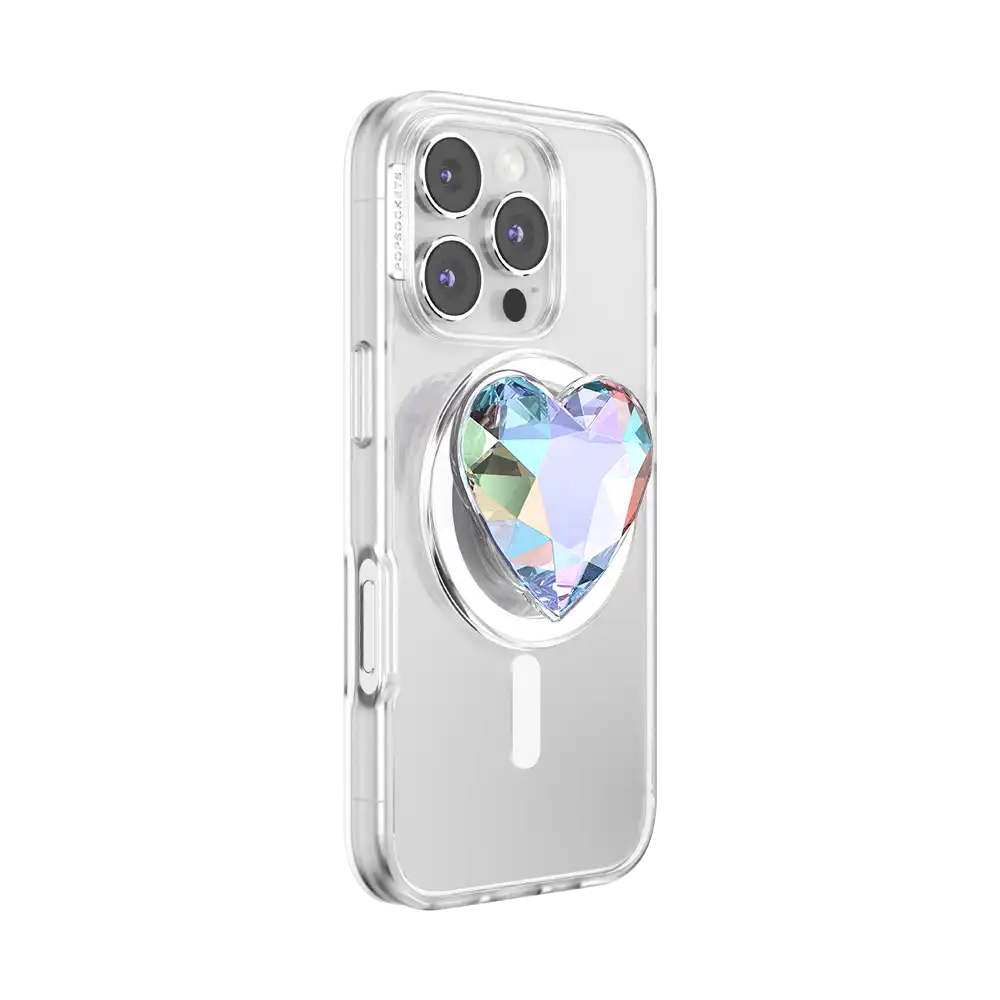 Iridescent Crystal Heart — MagSafe PopGrip