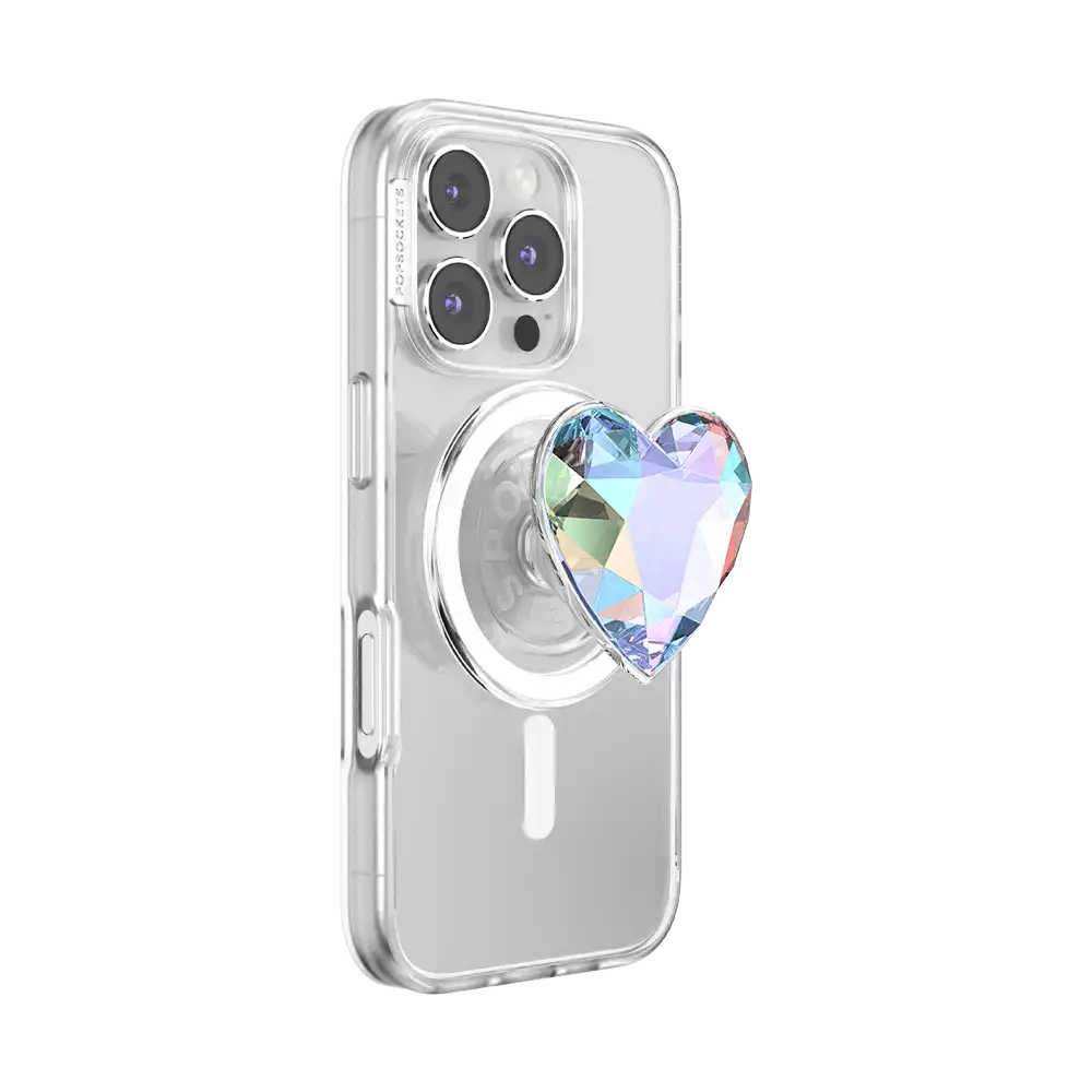 Iridescent Crystal Heart — MagSafe PopGrip