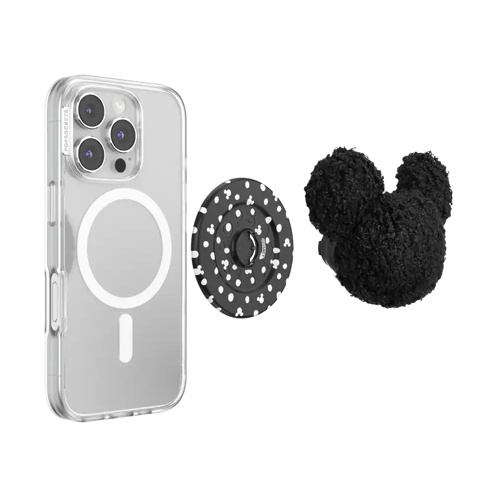 Plush Mickey Black — MagSafe PopGrip