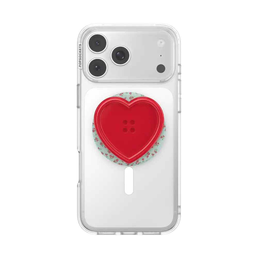 Resin Button Heart — MagSafe PopGrip