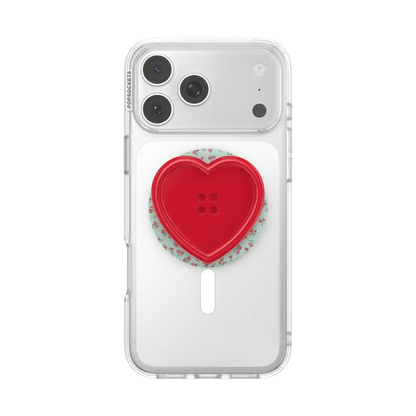 Resin Button Heart — MagSafe PopGrip