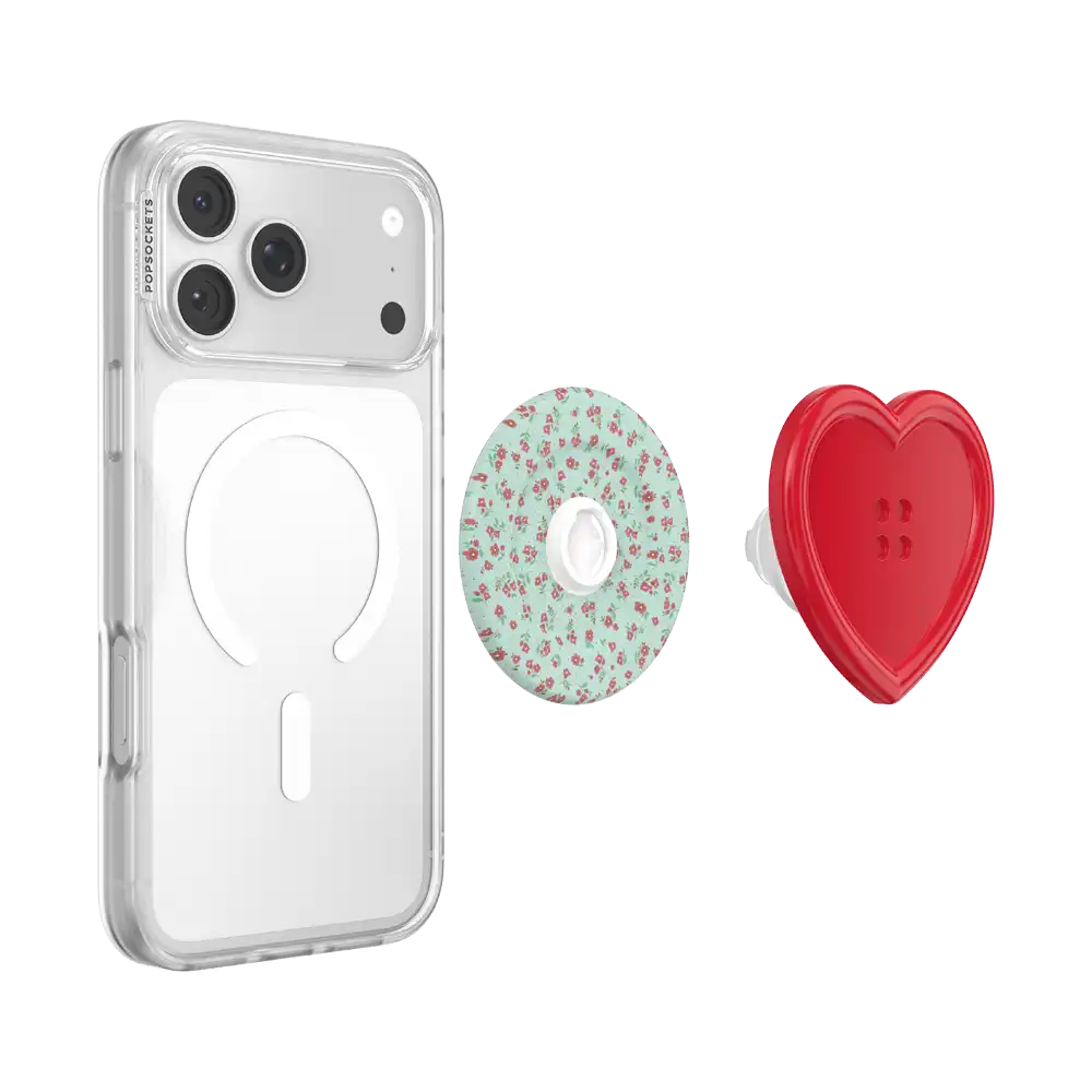 Resin Button Heart — MagSafe PopGrip