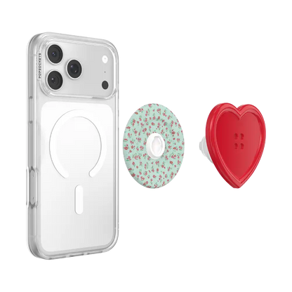 Resin Button Heart — MagSafe PopGrip