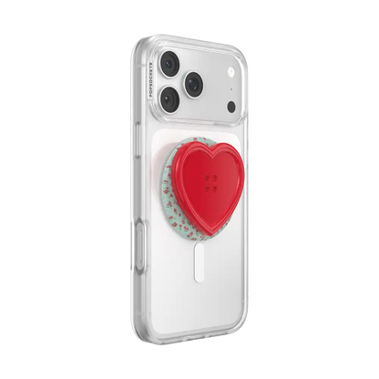 Resin Button Heart — MagSafe PopGrip