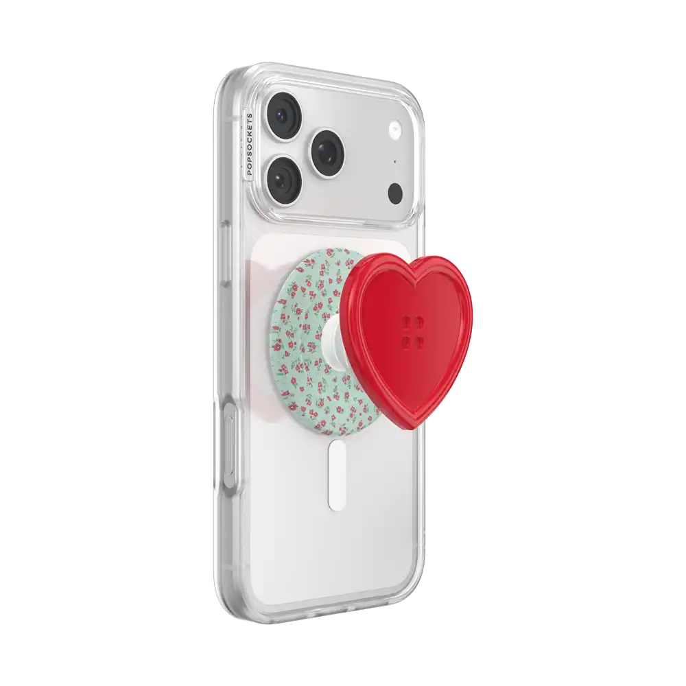 Resin Button Heart — MagSafe PopGrip