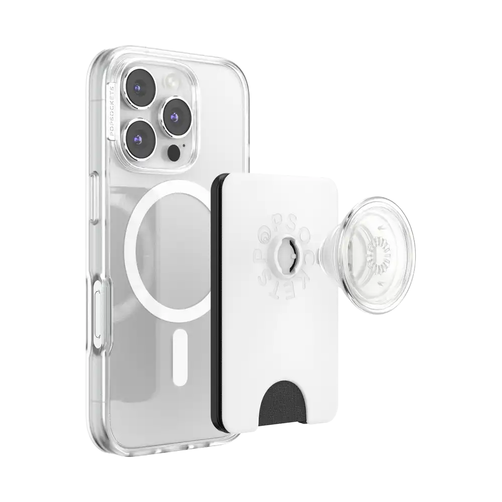 White — MagSafe Kick-Out PopWallet+ & Stand
