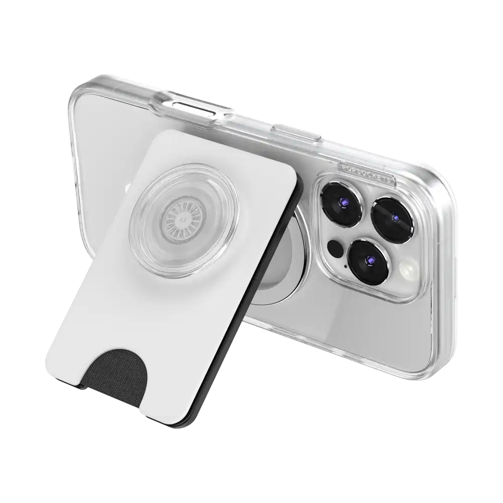 White — MagSafe Kick-Out PopWallet+ & Stand