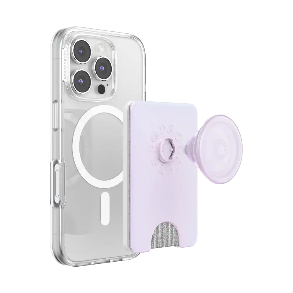 Opalescent White — MagSafe Kick-Out PopWallet+ & Stand