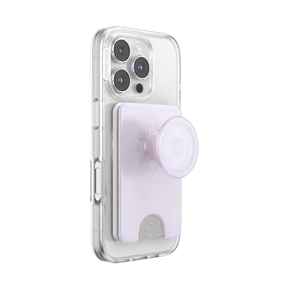 Opalescent White — MagSafe Kick-Out PopWallet+ & Stand